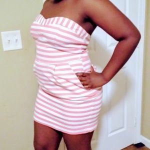 Striped mini dress with pockets